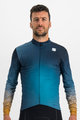 SPORTFUL Langarm Fahrradtrikot für den Winter - ROCKET THERMAL - Blau/Braun