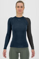 KARPOS Langarm Fahrrad-Shirt - DINAMICO MERINO 130 W - Blau/Schwarz
