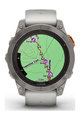 GARMIN Smartwatch - FENIX 7 PRO SAPPHIRE SOLAR - Grau/Orange