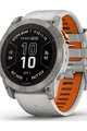 GARMIN Smartwatch - FENIX 7X PRO SAPPHIRE SOLAR - Grau/Orange