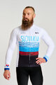 BONAVELO Langarm Fahrradtrikot für den Winter - SLOVAKIA WINTER - Weiß/mehrfarbig