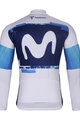 BONAVELO Langarm Fahrradtrikot für den Winter - MOVISTAR 2025 WINTER  - Weiß/Blau