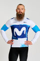 BONAVELO Langarm Fahrradtrikot für den Winter - MOVISTAR 2025 WINTER  - Weiß/Blau