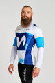 BONAVELO Langarm Fahrradtrikot für den Winter - MOVISTAR 2025 WINTER  - Weiß/Blau