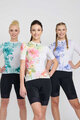 RIVANELLE BY HOLOKOLO Kurzarm Fahrradtrikot - FLOWERY LADY - Weiß/Lila/Blau