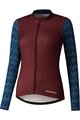SHIMANO Langarm Fahrradtrikot für den Winter - KAEDE PRINTED LONG - bordeaux/Blau