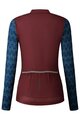 SHIMANO Langarm Fahrradtrikot für den Winter - KAEDE PRINTED LONG - bordeaux/Blau