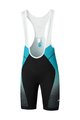 SHIMANO Kurze Fahrradhose mit Trägern - TEAM - Schwarz/Türkis