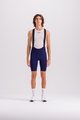 SANTINI Kurze Fahrradhose mit Trägern - PLUSH - Blau