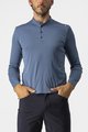 CASTELLI Langarm Fahrrad-Shirt - TECH 2 HENLEY - Blau