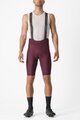 CASTELLI Kurze Fahrradhose mit Trägern - ESPRESSO - bordeaux