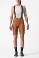 CASTELLI Kurze Fahrradhose mit Trägern - ESPRESSO W DT - Orange