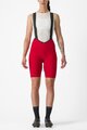 CASTELLI Kurze Fahrradhose mit Trägern - ESPRESSO W DT - Rot