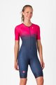 CASTELLI Fahrrad-Unteranzug - CORE TRI W SUIT SHORT SLEEVE - Blau/Rosa