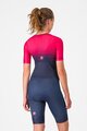 CASTELLI Fahrrad-Unteranzug - CORE TRI W SUIT SHORT SLEEVE - Blau/Rosa