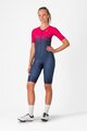 CASTELLI Fahrrad-Unteranzug - CORE TRI W SUIT SHORT SLEEVE - Blau/Rosa