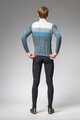 ALÉ Langarm Fahrradtrikot für den Winter - WOOL LINE - Blau/Grau