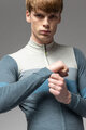 ALÉ Langarm Fahrradtrikot für den Winter - WOOL LINE - Blau/Grau