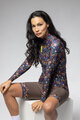ALÉ Langarm Fahrradtrikot für den Winter - PRAGMA FLOWERY LADY - Blau/mehrfarbig