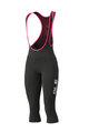 ALÉ 3/4 lange Fahrradhose mit Träger  - WINTER LADY - Schwarz