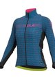 ALÉ Langarm Fahrradtrikot für den Winter - GREEN ROAD LADY WNT - Blau/Rosa