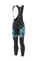 ALÉ Lange Fahrradhose mit Trägern - FIORI LADY WINTER - Grün/Schwarz