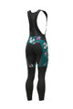 ALÉ Lange Fahrradhose mit Trägern - FIORI LADY WINTER - Grün/Schwarz