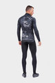 ALÉ Langarm Fahrradtrikot für den Winter - SKULL WINTER - Schwarz/Weiß