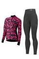 ALÉ Radtrikot und Hose für den Winter - RIDE + ESSENTIAL W - Schwarz/Rosa