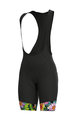 ALÉ Kurze Fahrradhose mit Trägern - LAB FLOWER LADY - Schwarz