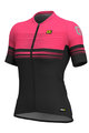ALÉ Kurzarm Fahrradtrikot - SLIDE LADY  - Schwarz/Rosa