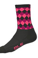 ALÉ Klassische Fahrradsocken - RUMBLES  - Schwarz/Rosa