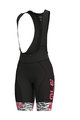 ALÉ Kurze Fahrradhose mit Trägern - SAVANA LADY  - Rosa/Schwarz