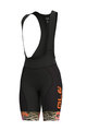 ALÉ Kurze Fahrradhose mit Trägern - SAVANA LADY  - Schwarz/Gold/Orange