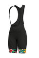 ALÉ Kurze Fahrradhose mit Trägern - SARTANA LADY  - Schwarz/mehrfarbig
