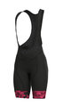 ALÉ Kurze Fahrradhose mit Trägern - SARTANA LADY  - Schwarz/Rosa