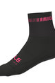 ALÉ Klassische Fahrradsocken - LOGO Q-SKIN  - Schwarz/Rosa