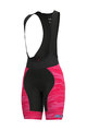 ALÉ Kurze Fahrradhose mit Trägern - ROCK LADY - Schwarz/Rosa