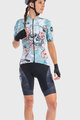 ALÉ Kurzarm Radtrikot und Shorts - SKULL LADY - Schwarz/Hellblau