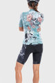 ALÉ Kurzarm Radtrikot und Shorts - SKULL LADY - Schwarz/Hellblau