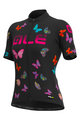 ALÉ Kurzarm Radtrikot und Shorts - BUTTERFLY LADY - Schwarz/mehrfarbig