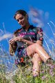 ALÉ Kurzarm Radtrikot und Shorts - BUTTERFLY LADY - Schwarz/mehrfarbig