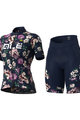 ALÉ Kurzarm Radtrikot und Shorts - FIORI LADY - Blau/Lila