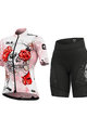 ALÉ Kurzarm Radtrikot und Shorts - SKULL LADY - Rosa/Schwarz