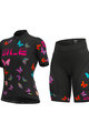 ALÉ Kurzarm Radtrikot und Shorts - BUTTERFLY LADY - Schwarz/mehrfarbig