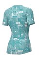 ALÉ Kurzarm Fahrrad-Shirt - BREAK LADY - Hellblau