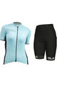 ALÉ Kurzarm Radtrikot und Shorts - COLOR BLOCK LADY - Schwarz/Hellblau/Weiß