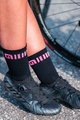 ALÉ Klassische Fahrradsocken - LOGO Q-SKIN  - Schwarz/Rosa