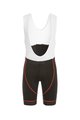 Kurze Fahrradhose mit Trägern - FLEX - Weiß/Schwarz/Rot