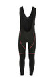 Lange Fahrradhose mit Trägern - FLEX WINTER - Rot/Schwarz